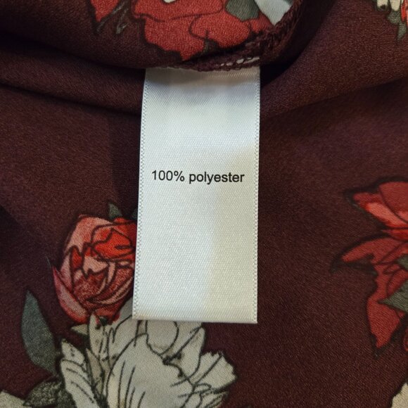 Maurices Long Sleeve V-Neck Sheer Floral Print Blouse Size 2 - Picture 6 of 7